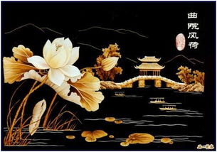 麥秸畫 曲院風荷圖片,麥秸畫 曲院風荷高清圖片 中原禾馨麥秸畫藝術(shù)廠,